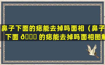 鼻子下面的痣能去掉吗面相（鼻子下面 🐛 的痣能去掉吗面相图解）